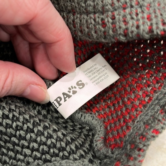 NEW Argyle Dog Sweater | Grey, Red, Black | Medium / Large - Picture 4 of 7